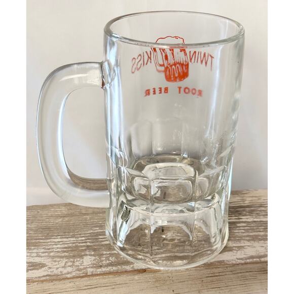 Vintage Twin Kiss rootbeer 10oz THICK glass mug with handle - Picture 5 of 6
